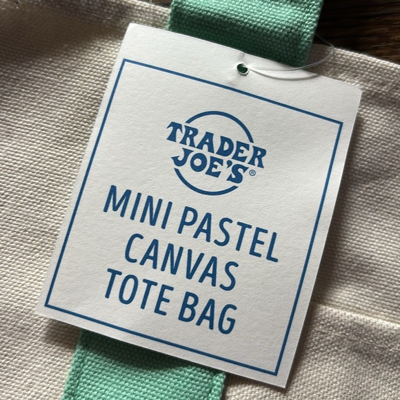 Trader Joe’s Mini Pastel Canvas Tote Bag - Picture 2 of 6